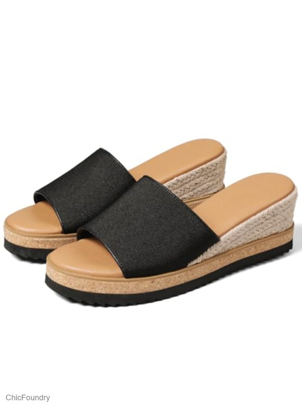 mikarka Women's Slip On Wedge Sandals Open Toe Espadrille Platform Slide